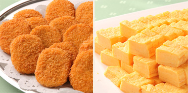 コロッケ　卵焼き